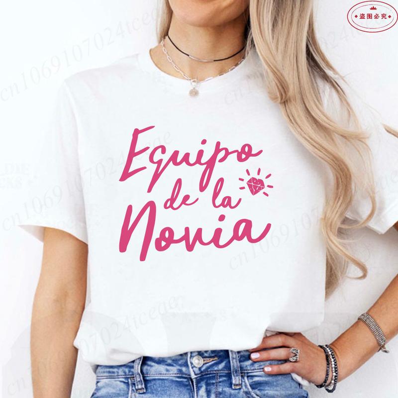 Spanische Frau Junggesellinnenabschied Hen Party T-Shirt Mädchen Team Braut T-Shirt Frau Single Abschied Blusen Lustige Braut Hochzeits-Tees
