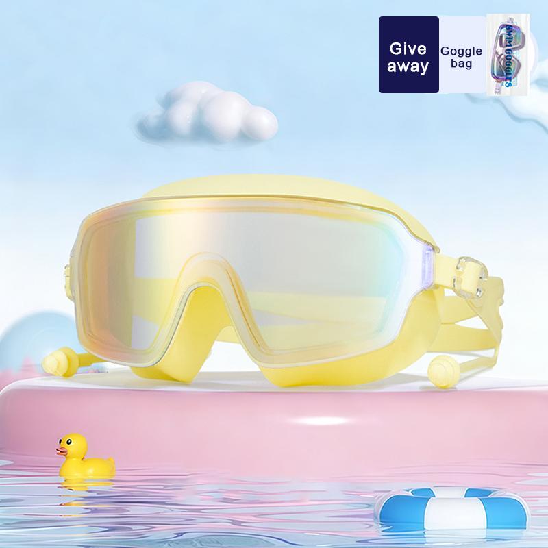 Outdoor Schwimmbrille Anti-Beschlag Weites Sichtfeld Tauchen Schwimmbrille Mit Ohrstöpseln Für Kinder's Wasserdichtes Tauchen Schwimmbrille