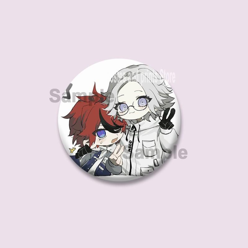 Anime Game Series The Hundred Line Last Defense Academy Badge Cartoon Round Brooch Pins on Backpack Hat Accessories Jewelry Gift