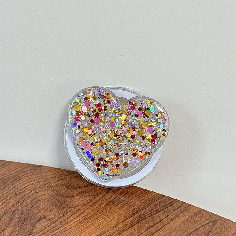 Japanese Small Fresh Heart-Shaped Mobile Phone Airbag Bracket Magnetic Suction Creative Ring Lazy Grip Portable