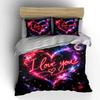 Dreamy And Dazzling Cosmic Heart Theme Print Soft Comfortable Duvet Cover Bedding Set Included 1*Duvet Cover 2*Pillowcases