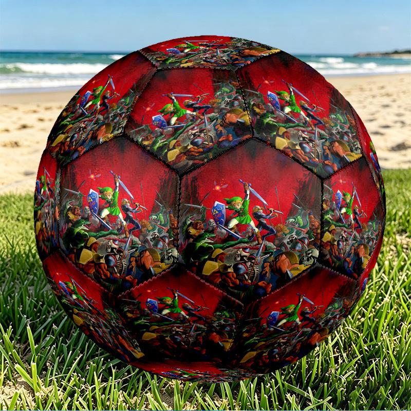 Video games Print Size 5 Soccer Ball, PU Wear Resistant Football for Match Training and Daily Practice, Birthday Gift for Soccer Fans
