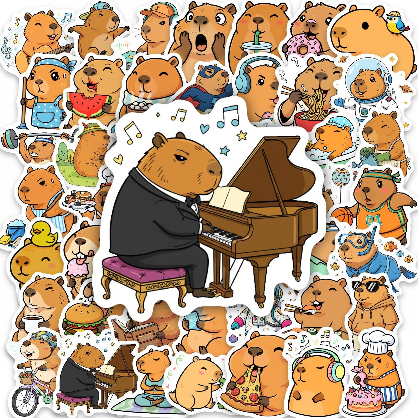 

50 Internet Celebrity Kapibara Stickers Cute Capybara Creative Graffiti Stickers Luggage Notebook Stickers