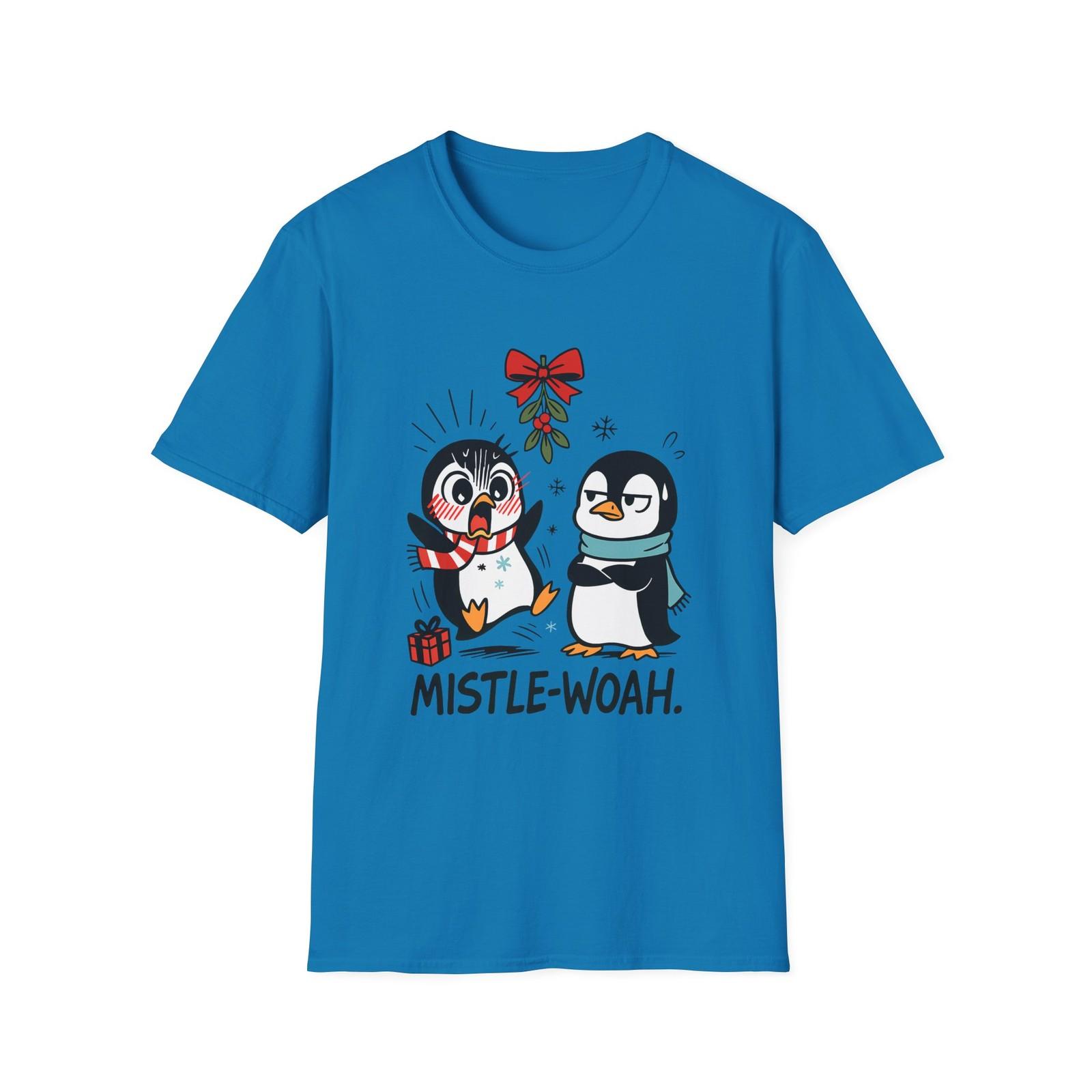 Unisex Softstyle T-Shirt Mens Womens Tees Top Manga Penguins Mistletoe Winter Scarves Snowflakes Art XL