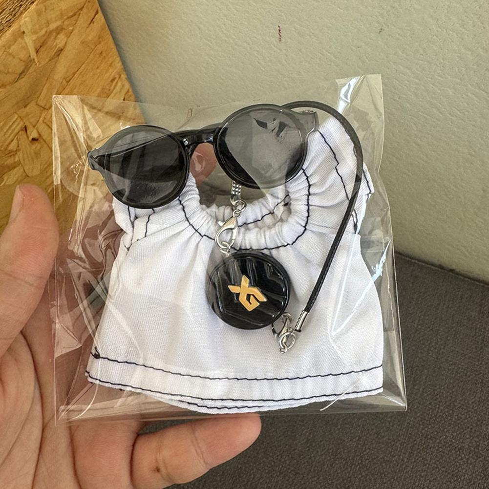 For 17cm Labubu Pendant for Children Dress Sweater Overalls T-shirt Sweater Hat Set Cartoon Messenger Bag