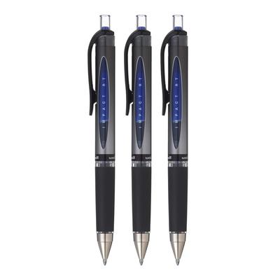 Uni-Ball UMN-152S Gel Impact RT Retractable Rollerball Pen, 1.0mm Tip, Smooth Writing, Pack of 3, Blue Ink for School & Office