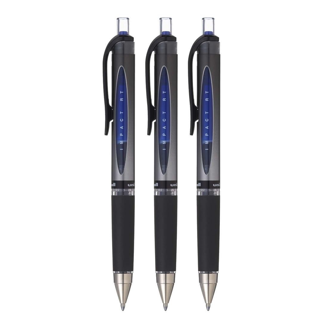 

Uni-ball UMN-152S Gel Impact RT Retractable Rollerball Pen, 1.0mm Tip, Smooth Writing, Pack of 3, Blue Ink for School & Office