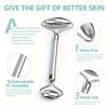 Stainless Steel Roller Face Roller Gua Sha Facial Tools Skin Care Facial Care Reduces Under-Eye Puffiness and Dark Circles