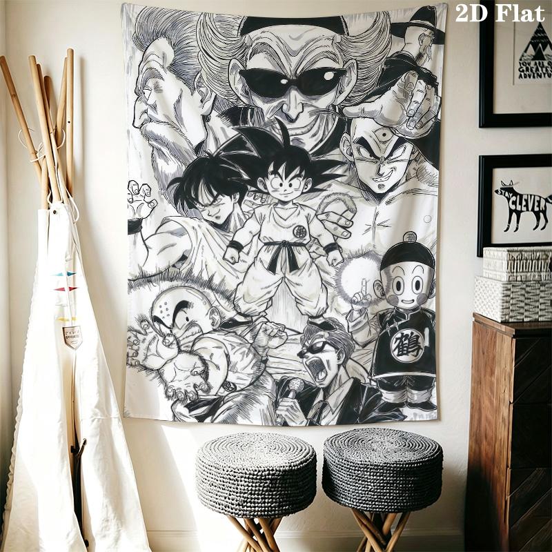 Dragon Ball Wall Tapestry Aesthetic Wall Hanging Printed Fabric Blanket Decorative Tapestries For Bedroom Living Room Home Decor