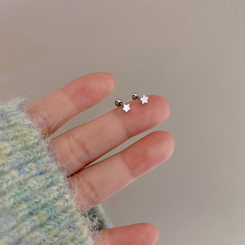 

1 пара серег со звездой и сердцем, цветок для женщин, серьги с ушной костью, ногтями, хрящом, спиральные серьги
