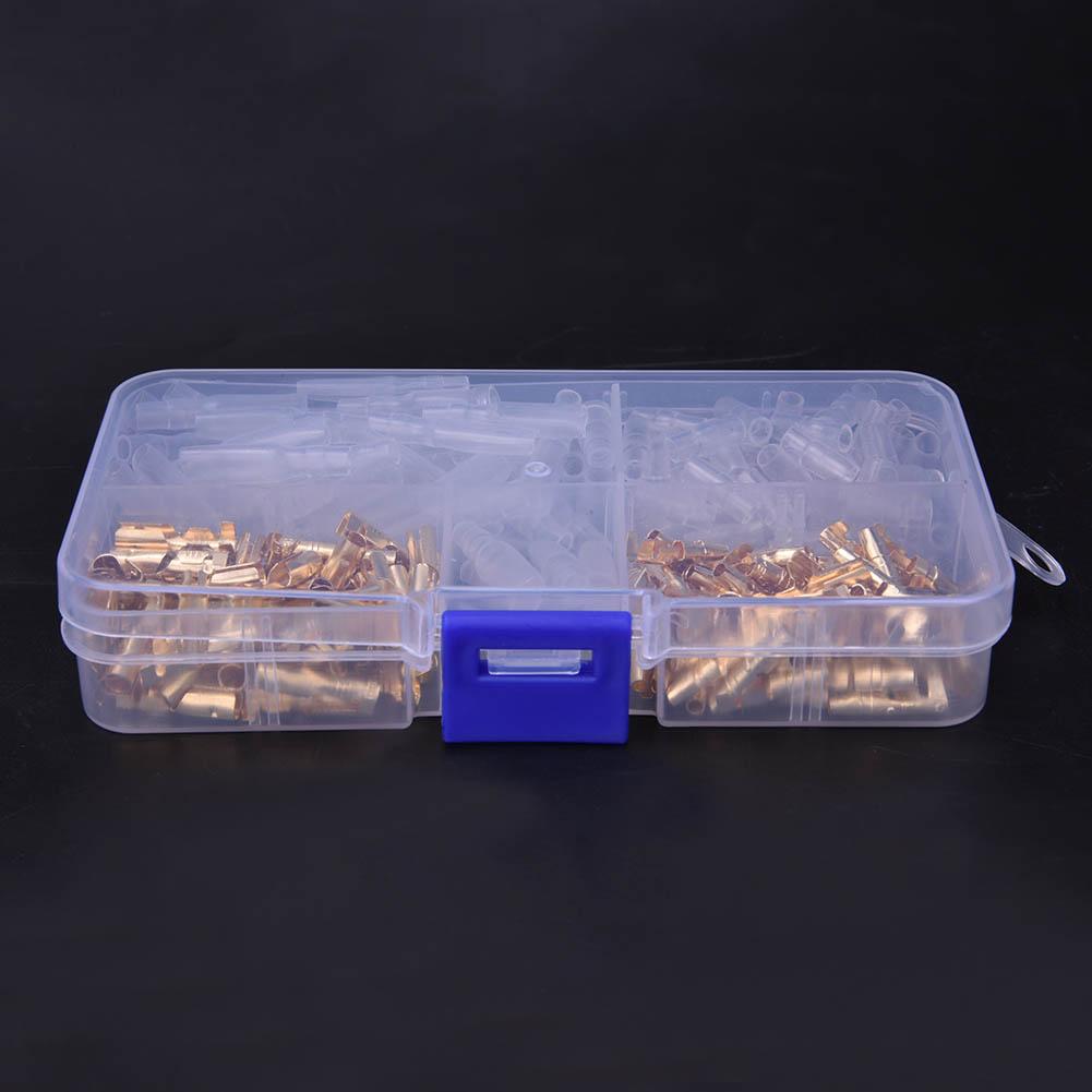 240 Pcs Bullet Connector Male Female 3.5 Golden Cable Terminal Connector
