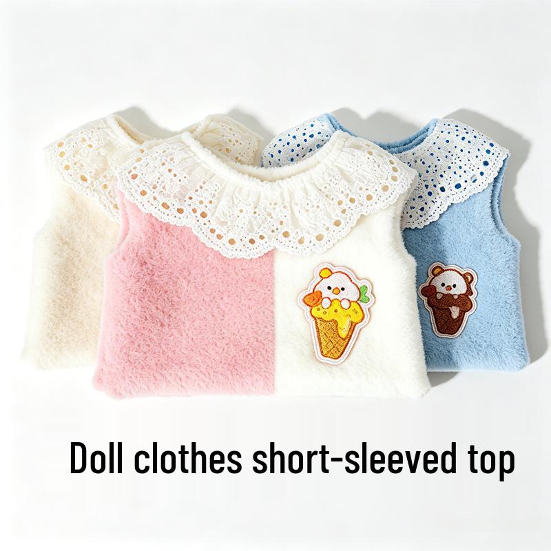 10cm Mini Doll Cotton T-Shirt - Trendy Short Sleeve Top Accessory