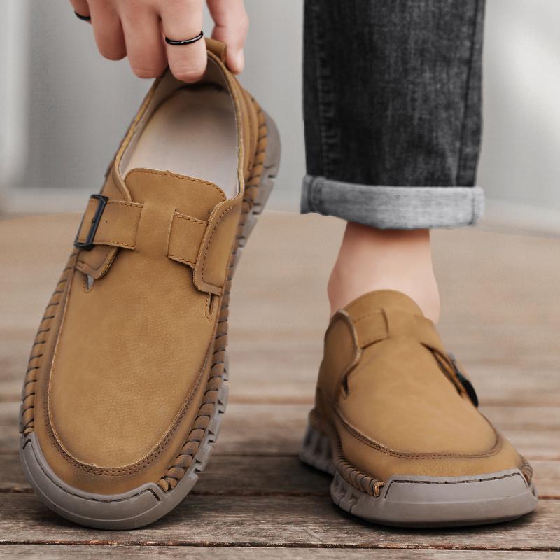New Men's Casual Shoes Handmade Leather Loafers Comfortable Men's Shoes Quality Leather Flat Moccasins Men's Sneakers