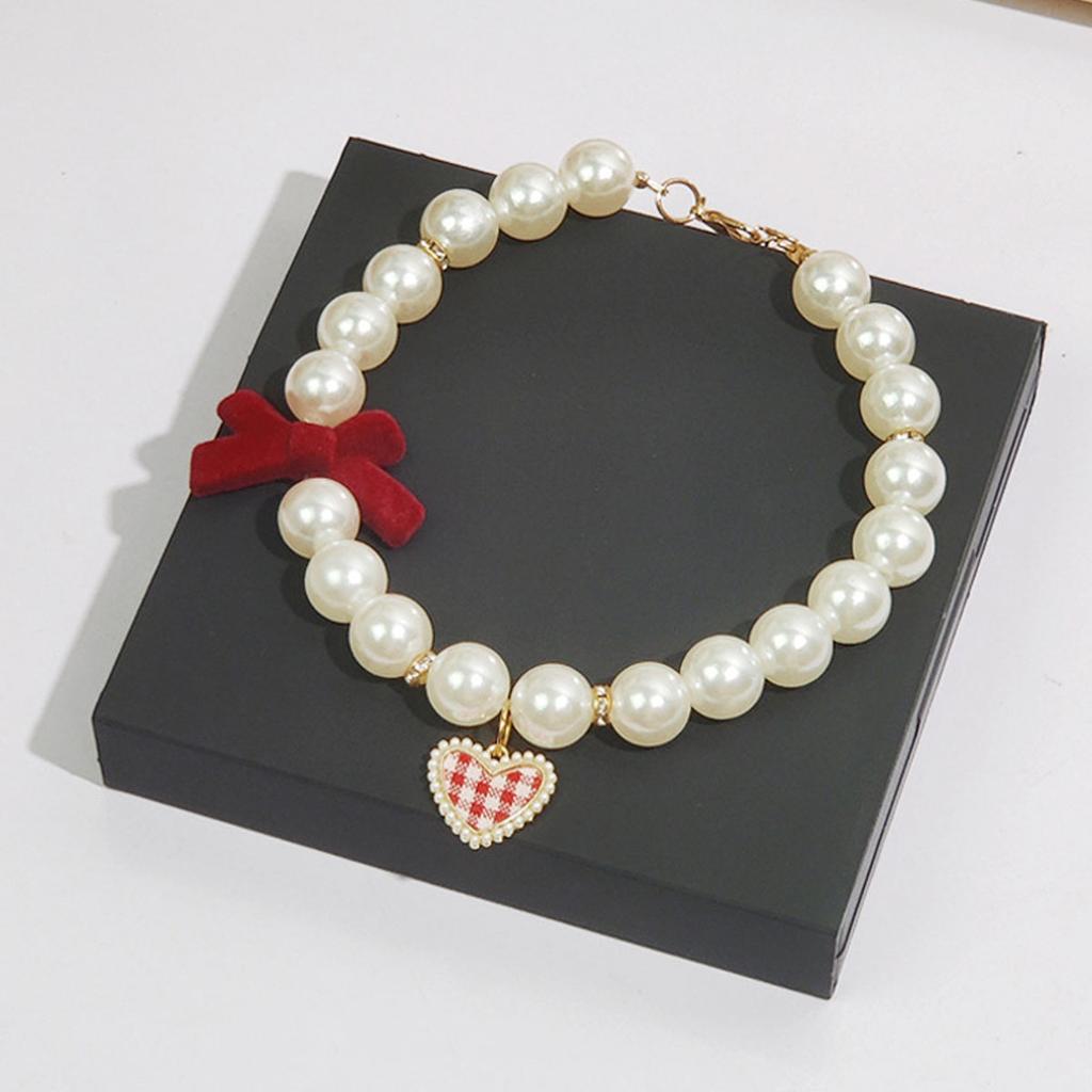 1 Pc Cat Pearl Necklace Cats & Dogs Fashionable Retro Cute Pendant Teddy Ragdoll Daily Wear Photo Shoots Decoration.