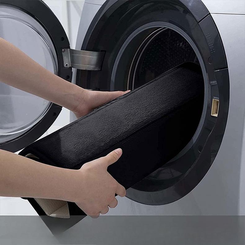 Strip Sponge Flannel  Bathroom Cashmere Thickening Mat Bath Non-slip Carpets In Wash Basin Bathtub  Floor Rug Shower Room Doormat Memory Foam 3D Pad