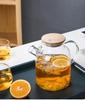 1L/1.8L Průhledná borosilikátová skleněná konvice Odolná vůči teplu Džbán na vodu Velkokapacitní konvice na vodu pro domácnost Květinový čaj Džus