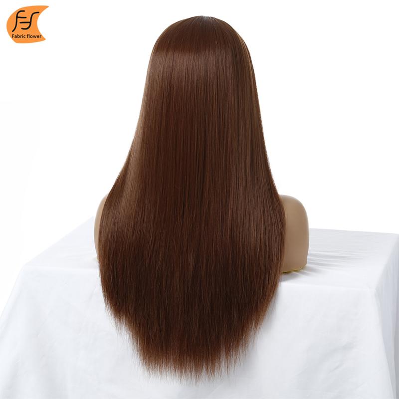 European and American Wigs Women's Fashion Middle Split Long Hair Chemical Fiber Headgear Wig Long Straight Hair