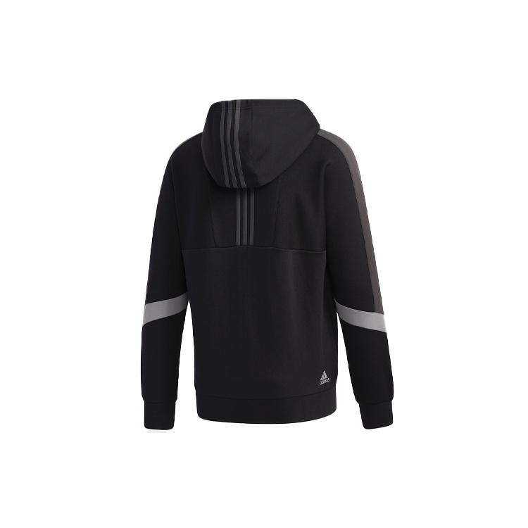 adidas Colorblock Athleisure Casual Sports Hooded Jacket Black Men's GM4430