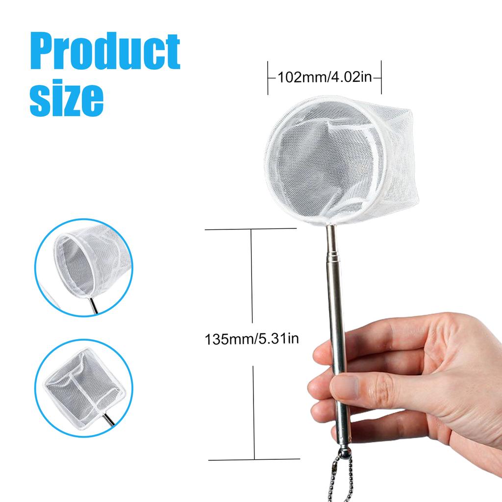 Adjustable Telescopic Fish Net For Aquarium Cleaning With Stainless Steel Handle And Fine Nylon Mesh for Tanks Cleaning