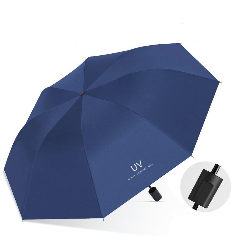 Double keel reinforced folding umbrella sun protection weather and rain dual-purpose business men's automatic umbrella custom logo advertising