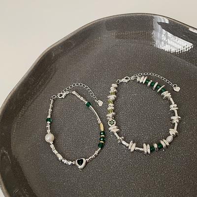 Light Luxury Niche Broken Silver Pearl Love Bracelet Women'S Simple Personality Fashion Temperament Trend Versatile Bracelet Jewelry
