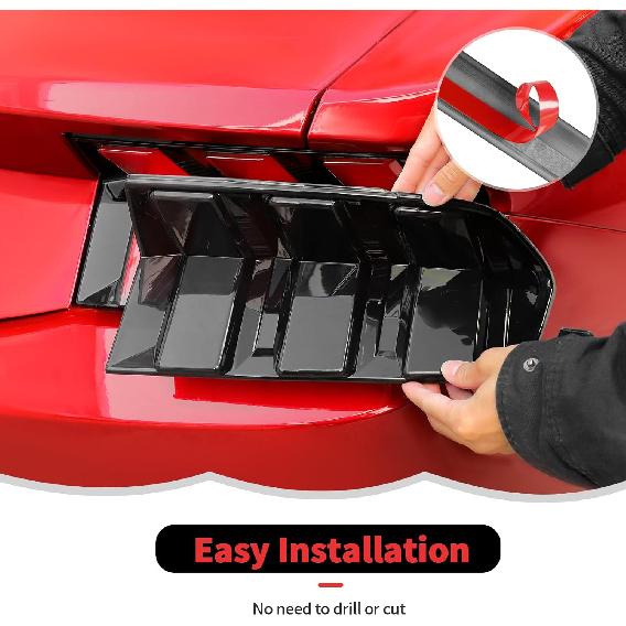 RT-TCZ Smoked Black Tail Light Lamp Cover Guard Trim Decoration Exterior Accessories for Ford Mustang 2024 2025