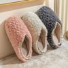 V-shaped Leather Line Fur Slippers, Poggle Fur Slippers, Living Room Slippers