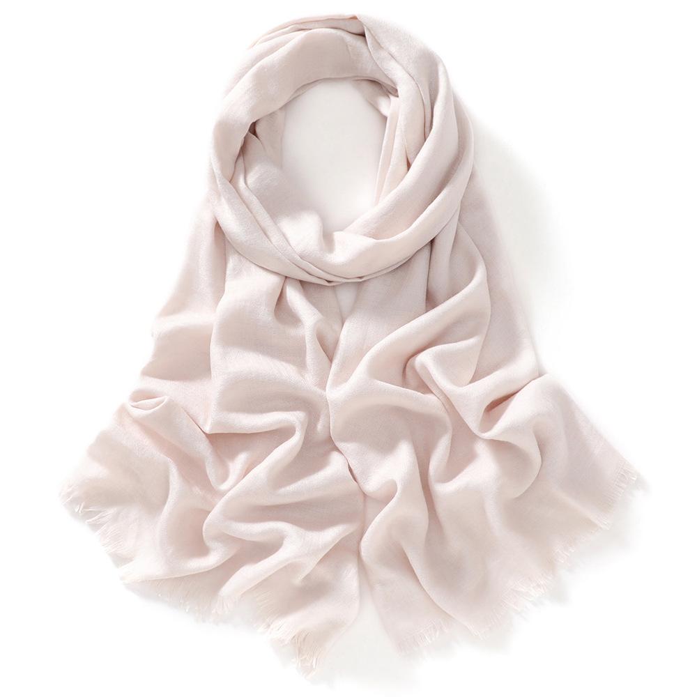 New Ultra-thin Fiber Solid Color Macaron Scarf Women's Winter Fashion Cotton and Linen Shawl Fringed Warm