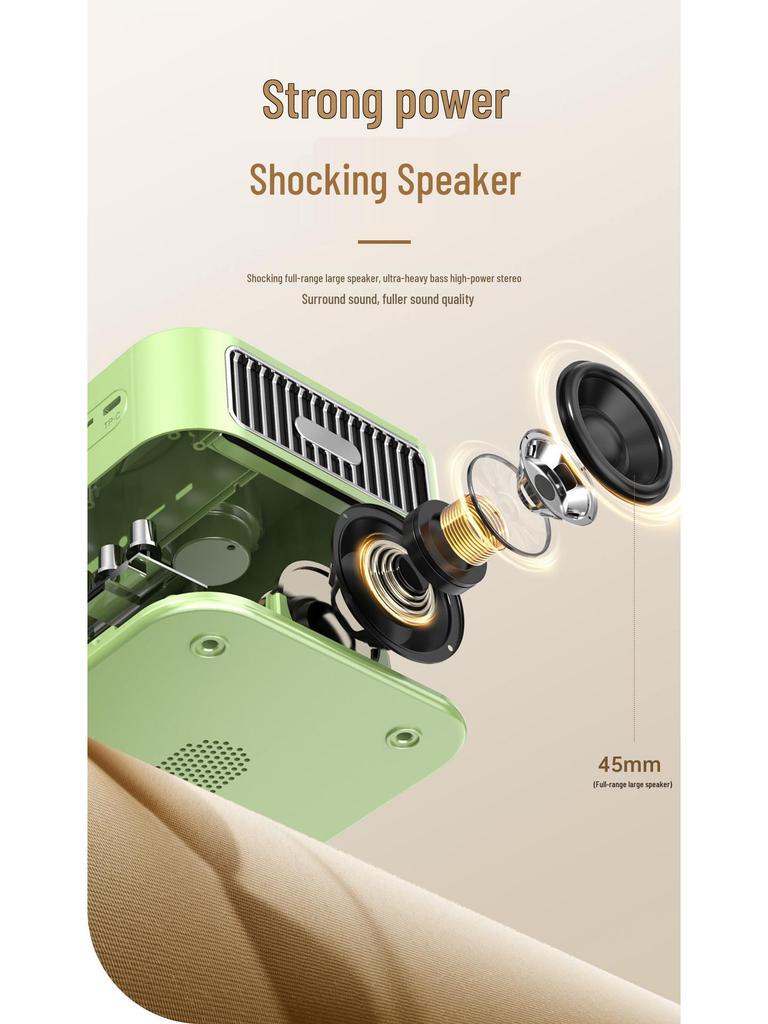 Retro Vinyl Record Player with Bluetooth Speaker & Wireless Microphone - Ultra-Small & High-Quality, Perfect Festival Gift