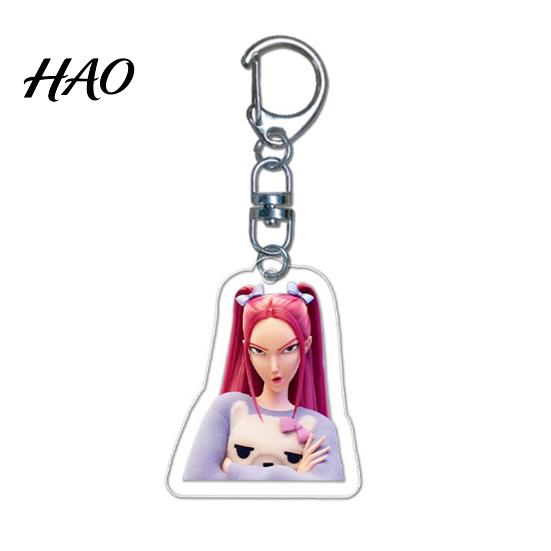 Long-lasting Anime Keychain Witch Hunter Acrylic Pendant Holder Ornamental Cat Vivid Character Expression Bag Accessory Collectible