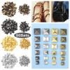 50Sets DIY Crafts Shoes Bag Decor Pyramid Shape Fix Studs Metal Spikes Cloth Button Square Rivets