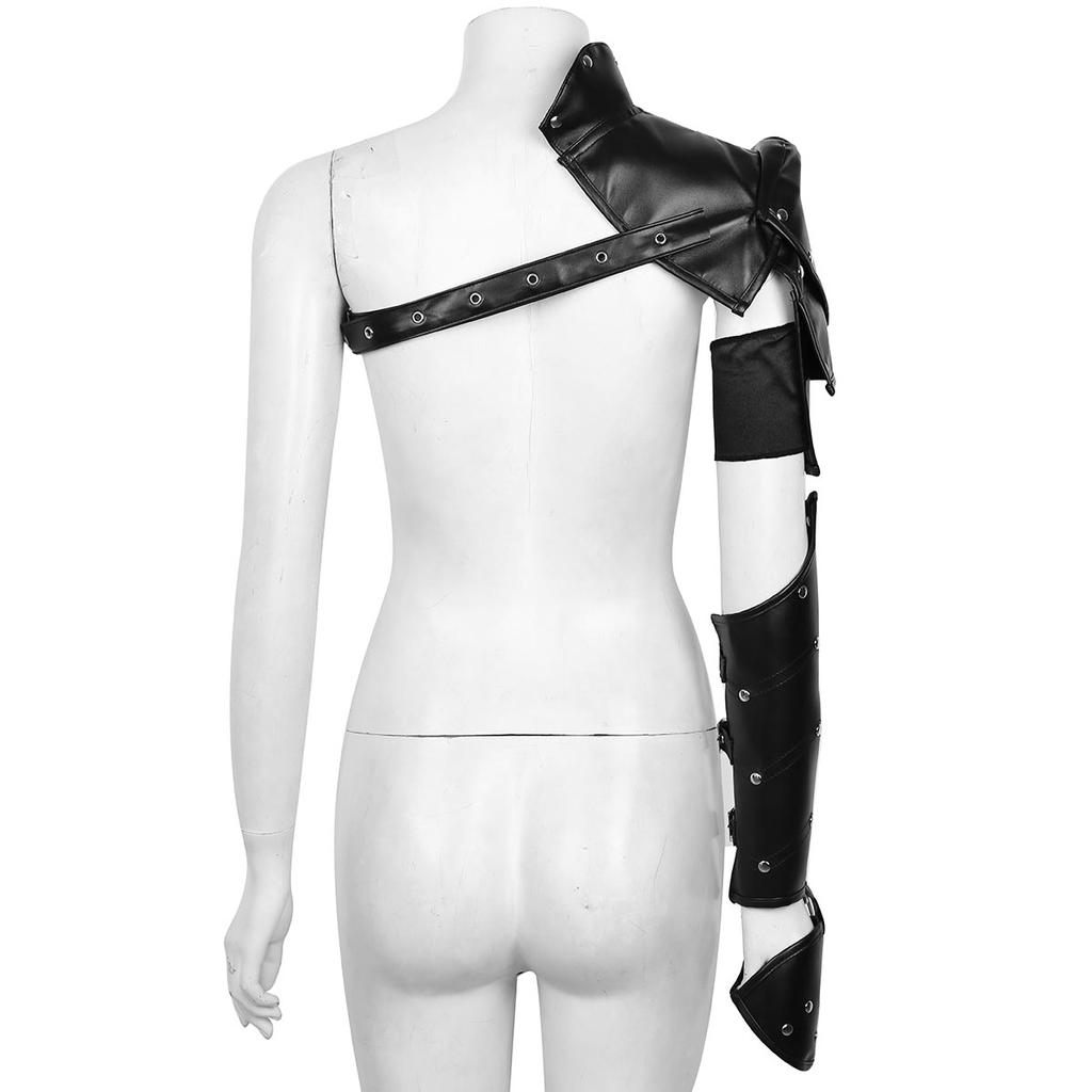 Gothic Punk Shoulder Armors Pu Adjustable Metal Rivets Arm Guard Body Chest Harness Protective Gauntlet Cosplay Costume Accessory