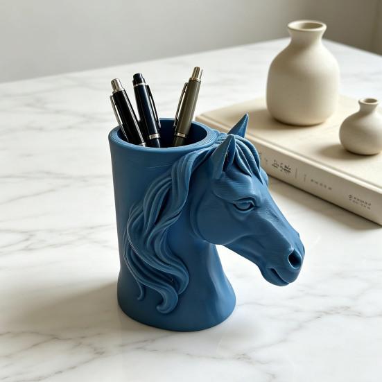 Portapenne a Testa di Cavallo Stampato in 3D Organizzatore da Scrivania Pratico per Matite Pennarelli Decorazione Creativa per Ufficio Casa Regalo Unico per Studenti