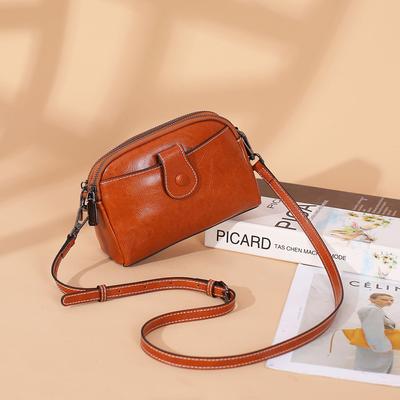 2025 Mini Femmes Sacs À Bandoulière Rétro Véritable Sac Messager En Cuir Double Couche Zip Femme Sac À Bandoulière Excellents Sacs À Main En Peau De Vache