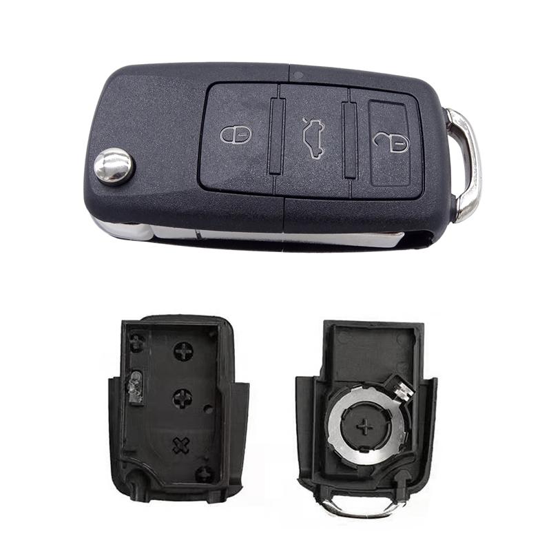 Carcasă de cheie rabatabilă cu 3 butoane pentru telecomandă pentru VW Volkswagen Golf Polo T5 Passat Skoda Beetle Carcasă pentru chei de mașină