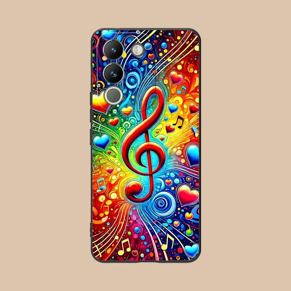 

Musical Note Staff Mobile Phone Case for VIVO V60 V50 V40 V30 V29 V27 V25 V23 Pro Lite 5G Colorful Printing Cover Luxury vivo V60