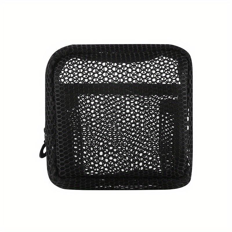 Square Mesh Cosmetic Bag Portable Lipstick Storage Bag With Zipper Multi-purpose Sundries Storage Bag Cute Student Case