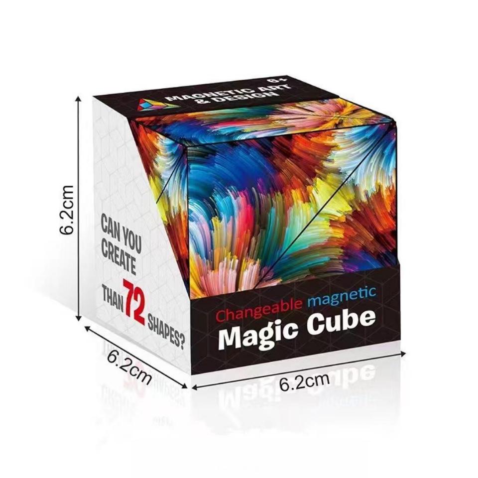 Starry Sky Themed Transforming Cube, Multi-Shape Puzzle Stress Relief Toy, Creative Transforming Board, Starry Texture Transforming Cube