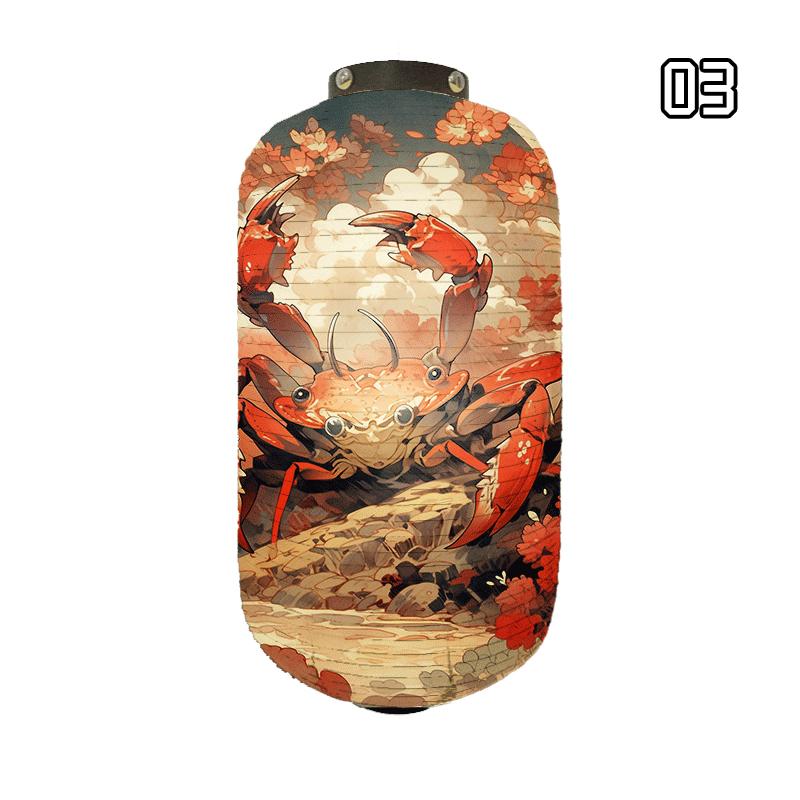 Japanese Style Paper Lantern Beautiful Crab Shrimp Printed Lanterns Sushi Hotpot Izakaya Restaurant Bar Advertising Lantern