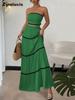 New Foreign Style Summer Vacation Casual Elegant Lace Long Dress Two-Piece Set