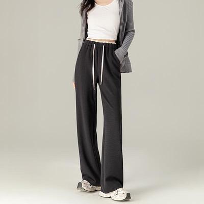 Xinge Women's High Waist Wide Leg Tencel Sweatpants - Autumn Casual Straight Fit