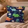 Cartoon D-Dinosaurs Cushion Cover Anti-dustmite Pillowcase Invisible zipper silky short plush Sofa cushion cover
