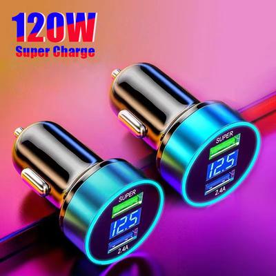120w USB nabíjací adaptér do auta Dual Ports Super rýchly nabíjací adaptér pre Iphone 13 12 11 Pro Max Samsung Galaxy Xiaomi Huawei