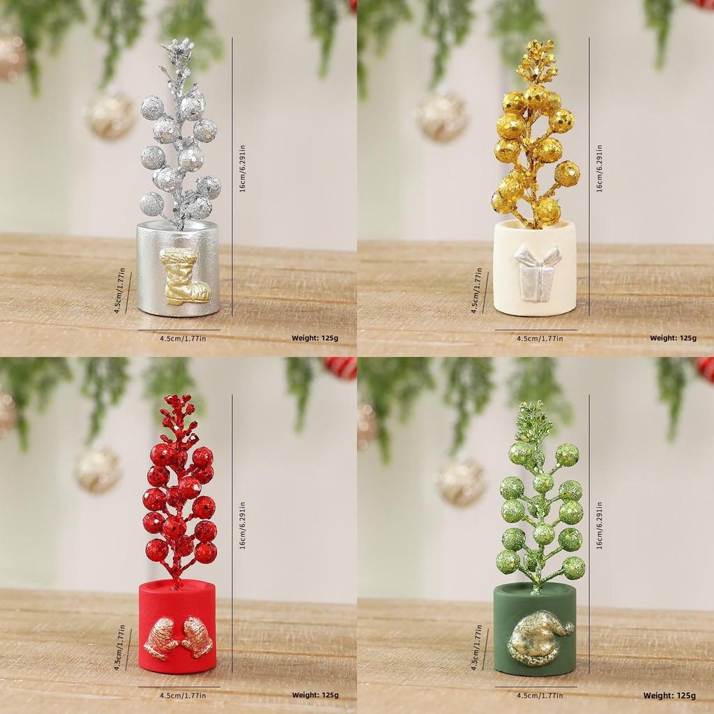 Christmas Fruit Potted Ornament With Classic Style For Indoor Desktop Scene Decoration