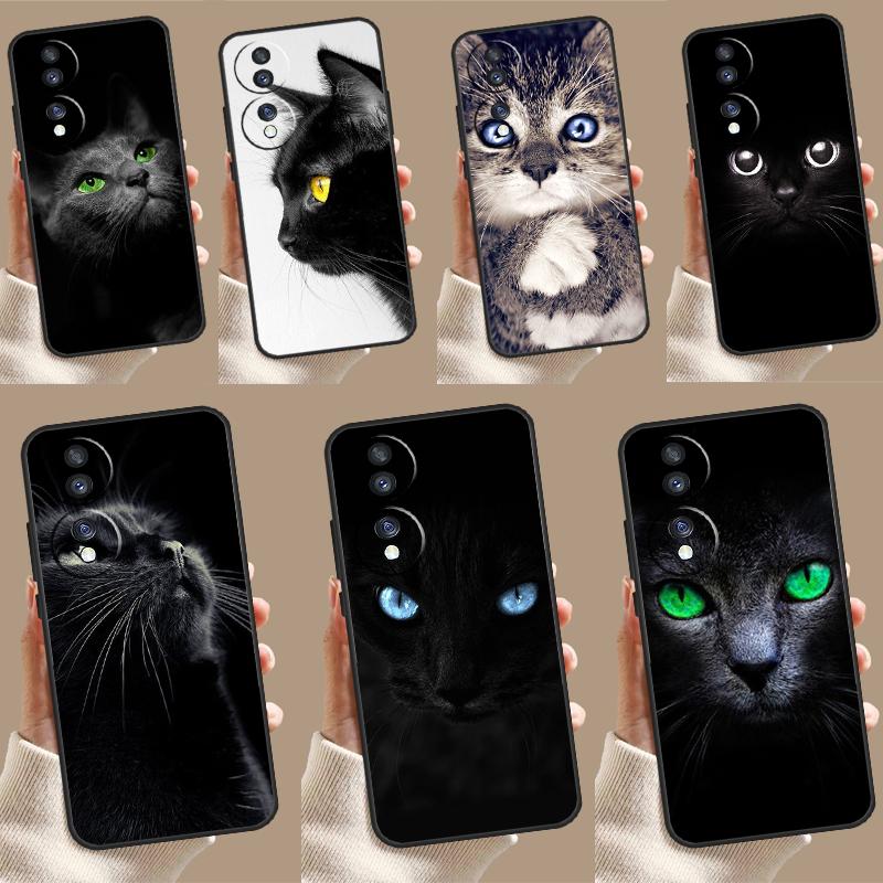 Black Cat Staring Eyes Case For Honor Magic 6 Pro 5 Lite 50 70 90 Lite X7 X8 X9 X6a X7a X8a X9a X8b X9b Back Cover