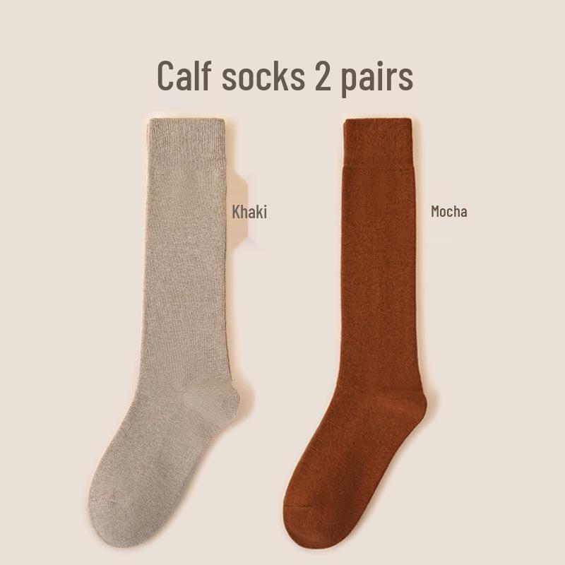 Women's Premium Cotton Mid-Calf & Thigh-High Socks: Versatile for All Seasons, Black