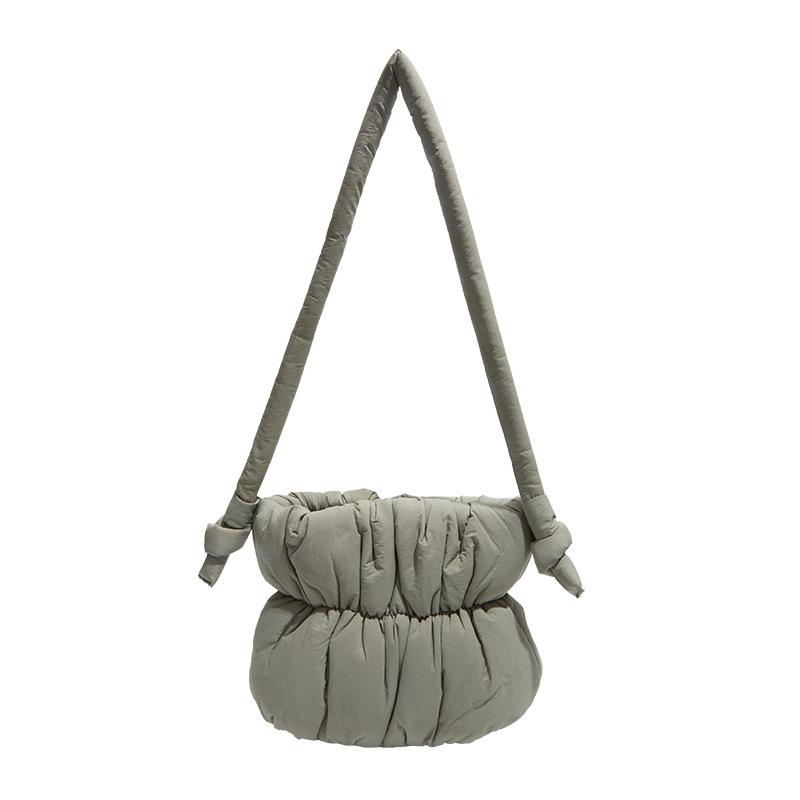 Soft Down Cotton Clothes Bag Women's 2025 Autumn and Winter New Large-capacity Nylon Cloth Bag Shoulder Crossbody Bucket Bag