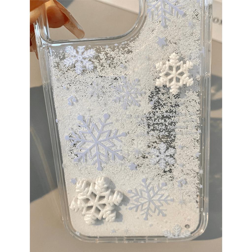 Autumn and winter flowing snowflake quicksand shell is suitable for Apple 11PM mobile phone case Huawei oppo Xiaomi vivo protective case