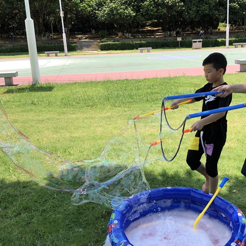 Double Pole Giant Bubble Stick, Large Bubble Circle Rope Toy, Outdoor Garden Stage Props Fun Bubble Tool for Kids