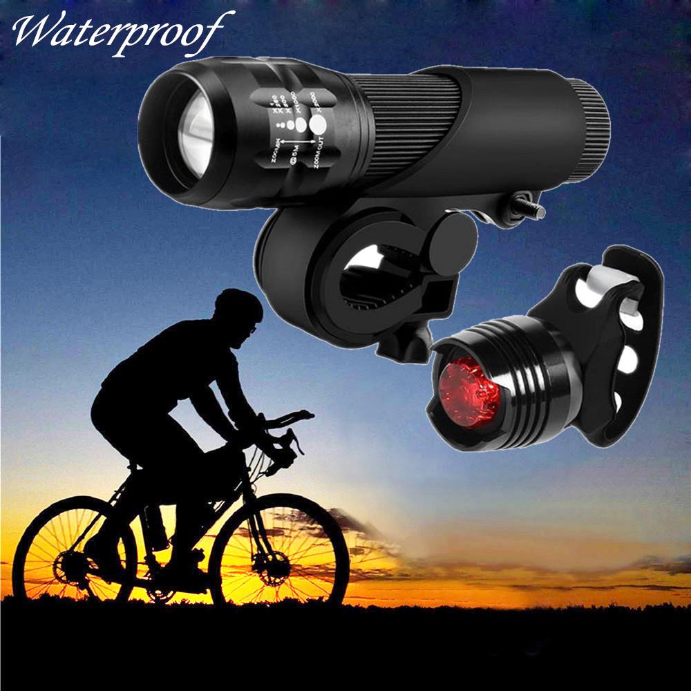 Zoom T6 LED Front Light USB Rechargeable Head Rear Lamp Set Bycicle Highlight